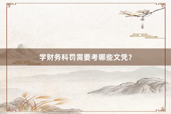 学财务科罚需要考哪些文凭？