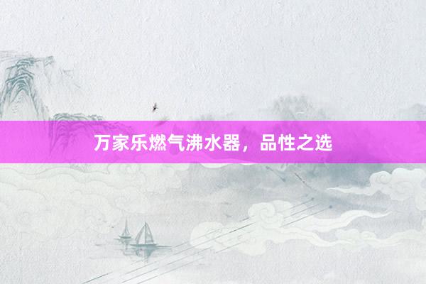 万家乐燃气沸水器，品性之选